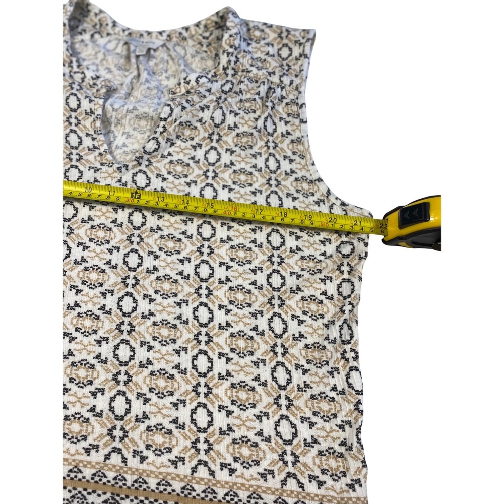Lucky Brand XL Boho Tribal Print Knit Top Tassel Tie Neck Festival Bohemian - Picture 7 of 10